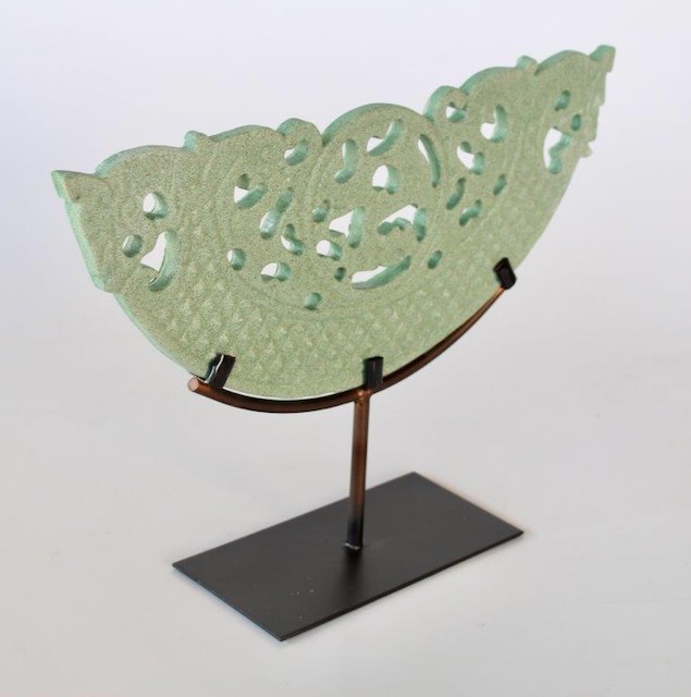 Medium Green Cut Out Sandstone On Metal Stand